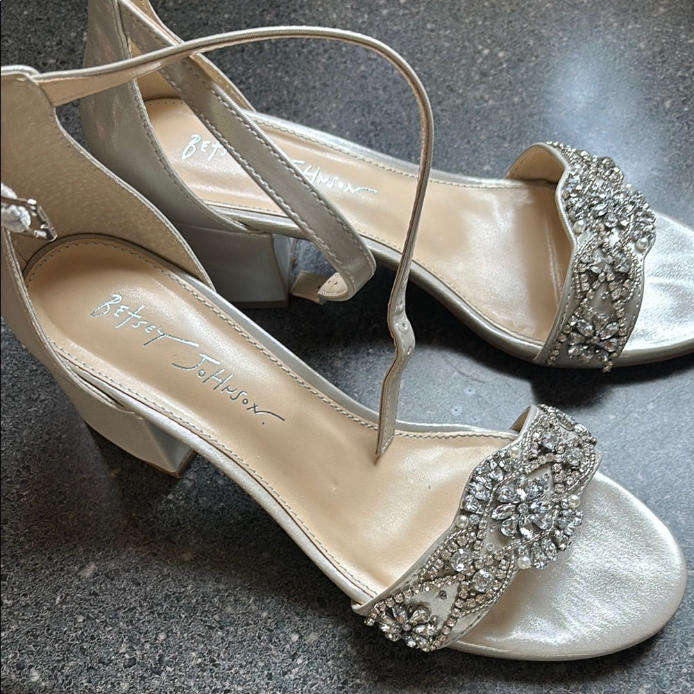 Betsey Johnson Silver Rhinestone Bridal/Wedding Heels